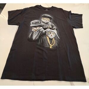 DOM It's About The Art Hug Life Cats Gangster Streetwear Graphic TShirt XL Black